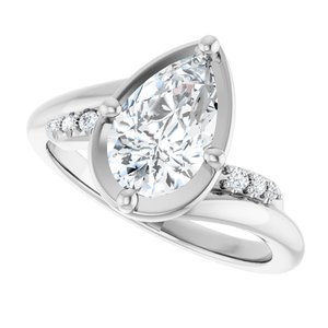 Sterling Silver 10x6 mm Pear Ring Mounting – image 8