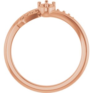 18K Rose Gold 5x3 mm Oval Ring Mounting – image 4