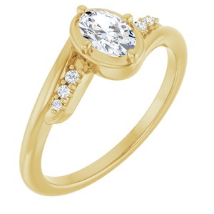 14K Yellow Gold 6x4 mm Oval Ring Mounting