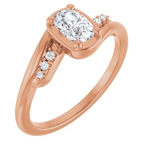 18K Rose Gold 6x4 mm Elongated Cushion Ring Mounting