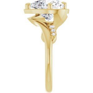 14K Yellow Gold 10x10 mm Heart Ring Mounting – image 7