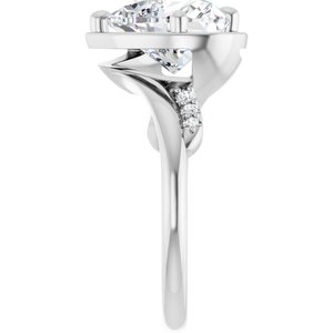 14K White Gold 10x10 mm Heart Ring Mounting – image 7