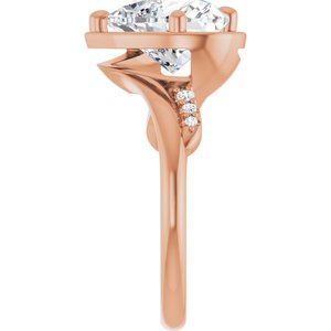 14K Rose Gold 10x10 mm Heart Ring Mounting – image 7