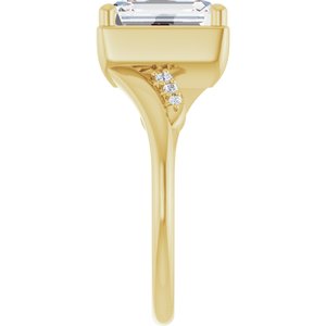 10K Yellow Gold 9x7 mm Emerald Ring Mounting – image 7