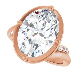 18K Rose Gold 14x10 mm Oval Ring Mounting – image 8