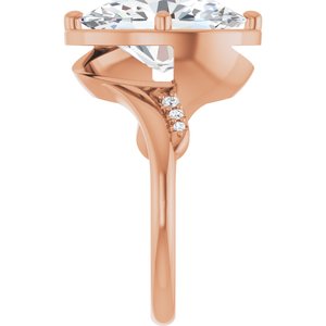 10K Rose Gold 14x10 mm Oval Ring Mounting – image 7