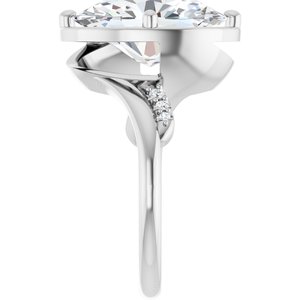 18K White Gold 14x10 mm Oval Ring Mounting – image 7