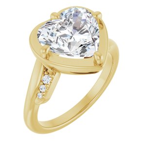 14K Yellow Gold 10x10 mm Heart Ring Mounting