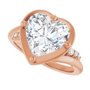 10K Rose Gold 10x10 mm Heart Ring Mounting – image 8