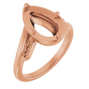 10K Rose Gold 11.5x7 mm Pear Ring Mounting – image 2