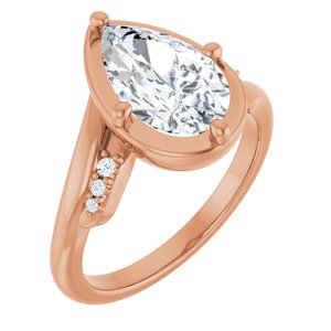 14K Rose Gold 11.5x7 mm Pear Ring Mounting