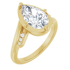 14K Yellow Gold 11.5x7 mm Pear Ring Mounting