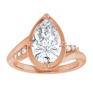 10K Rose Gold 11.5x7 mm Pear Ring Mounting – image 5