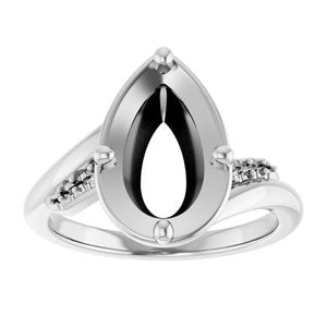14K White Gold 11.5x7 mm Pear Ring Mounting – image 6