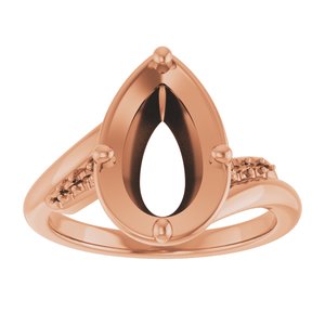 14K Rose Gold 11.5x7 mm Pear Ring Mounting – image 6