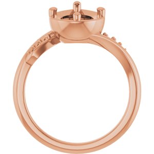 10K Rose Gold 11.5x7 mm Pear Ring Mounting – image 4