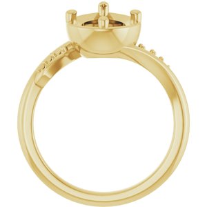 18K Yellow Gold 11.5x7 mm Pear Ring Mounting – image 4