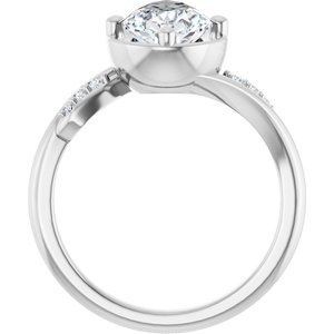 14K X1 White Gold 11.5x7 mm Pear Ring Mounting – image 3