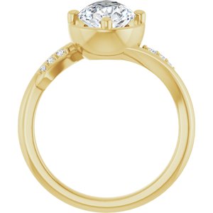 18K Yellow Gold 11.5x7 mm Pear Ring Mounting – image 3