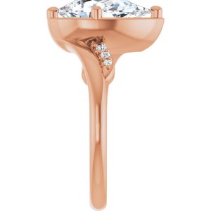 10K Rose Gold 11.5x7 mm Pear Ring Mounting – image 7