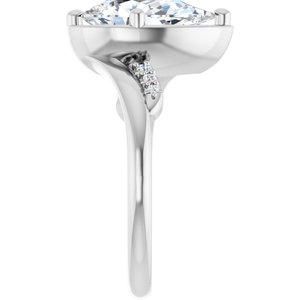 18K White Gold 11.5x7 mm Pear Ring Mounting – image 7