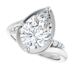 Continuum Sterling Silver 12x8 mm Pear Ring Mounting – image 8