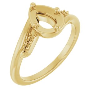 10K Yellow Gold 7x5 mm Pear Ring Mounting – image 2