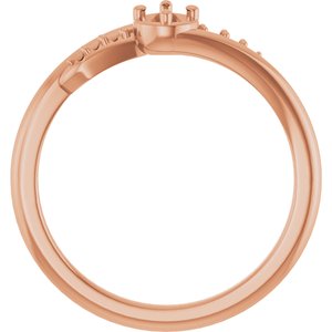 10K Rose Gold 4x3 mm Pear Ring Mounting – image 4