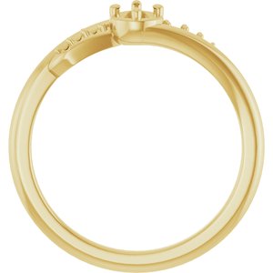 14K Yellow Gold 4x3 mm Pear Ring Mounting – image 4