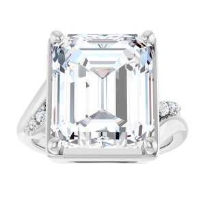 Sterling Silver 13x11 mm Emerald Ring Mounting – image 5