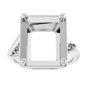 Platinum 13x11 mm Emerald Ring Mounting – image 6