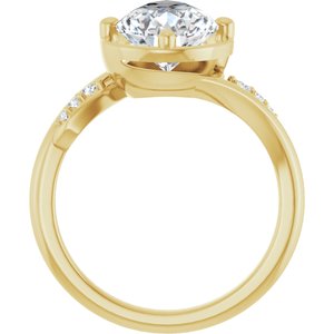 14K Yellow Gold 12x8 mm Pear Ring Mounting – image 3
