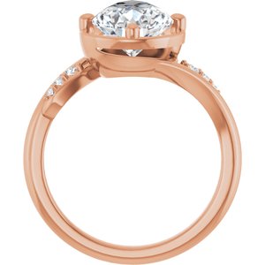 14K Rose Gold 12x8 mm Pear Ring Mounting – image 3