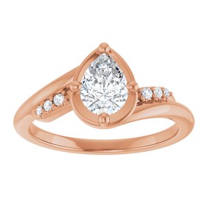 10K Rose Gold 7x5 mm Pear Ring Mounting – image 5