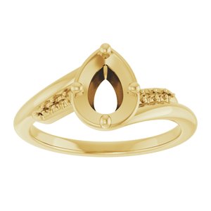 10K Yellow Gold 7x5 mm Pear Ring Mounting – image 6
