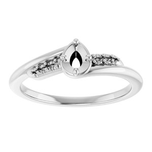 14K X1 White Gold 4x3 mm Pear Ring Mounting – image 6
