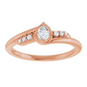 18K Rose Gold 4x3 mm Pear Ring Mounting – image 5