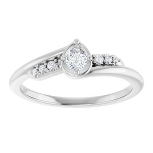 14K X1 White Gold 4x3 mm Pear Ring Mounting – image 5
