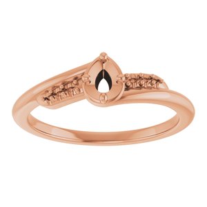 14K Rose Gold 4x3 mm Pear Ring Mounting – image 6