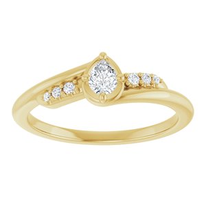10K Yellow Gold 4x3 mm Pear Ring Mounting – image 5