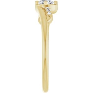 18K Yellow Gold 4x3 mm Pear Ring Mounting – image 7