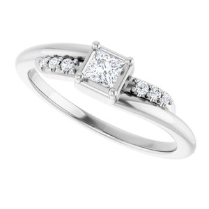Continuum Sterling Silver 3x3 mm Square Ring Mounting – image 8