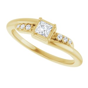 10K Yellow Gold 3x3 mm Square Ring Mounting – image 8