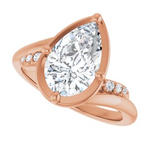 10K Rose Gold 11.5x7 mm Pear Ring Mounting – image 8