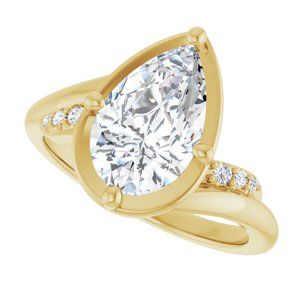 18K Yellow Gold 11.5x7 mm Pear Ring Mounting – image 8