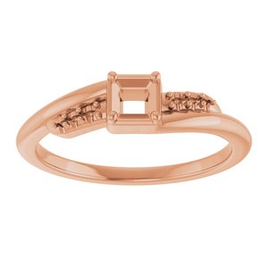 10K Rose Gold 3x3 mm Square Ring Mounting – image 6