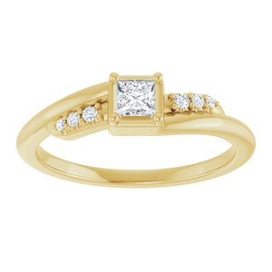 18K Yellow Gold 3x3 mm Square Ring Mounting – image 5