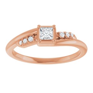 10K Rose Gold 3x3 mm Square Ring Mounting – image 5