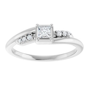10K White Gold 3x3 mm Square Ring Mounting – image 5