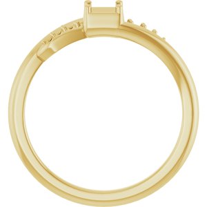 10K Yellow Gold 3x3 mm Square Ring Mounting – image 4